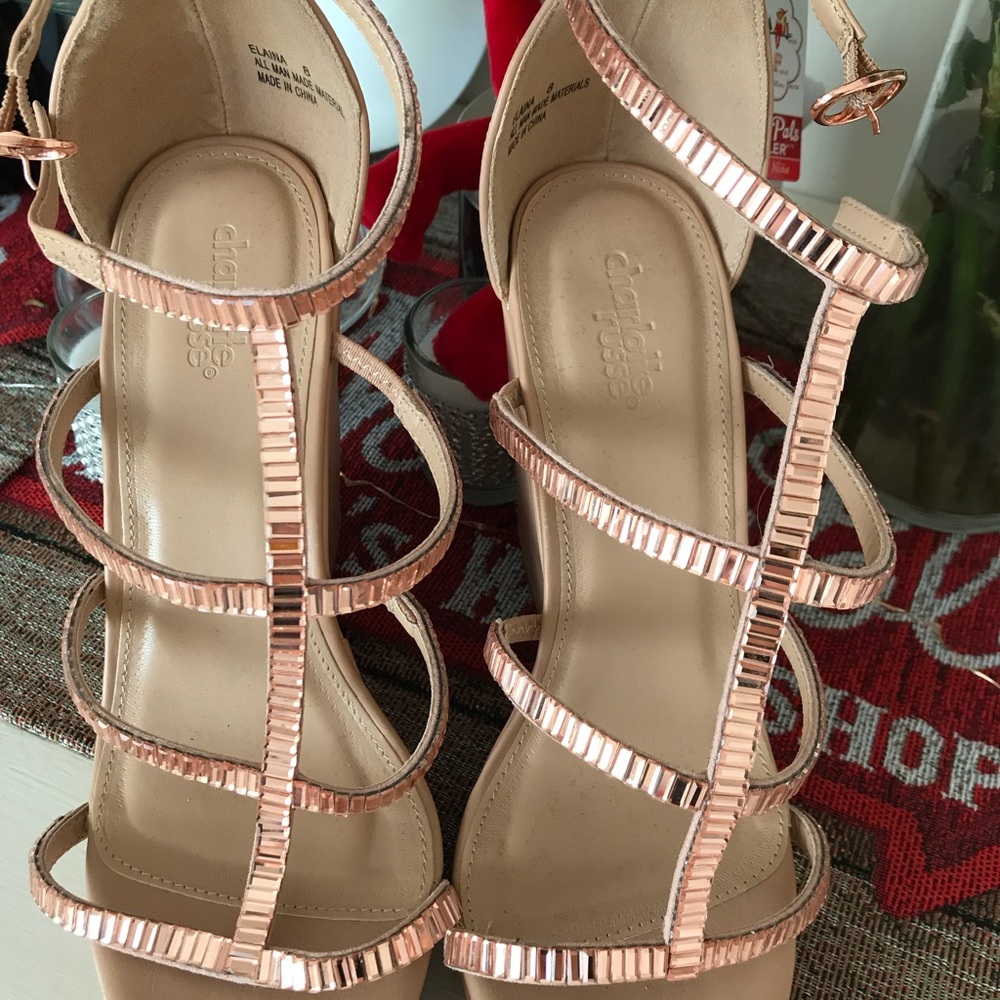 Charlotte Russe embellished Stone Wedges, Size 8